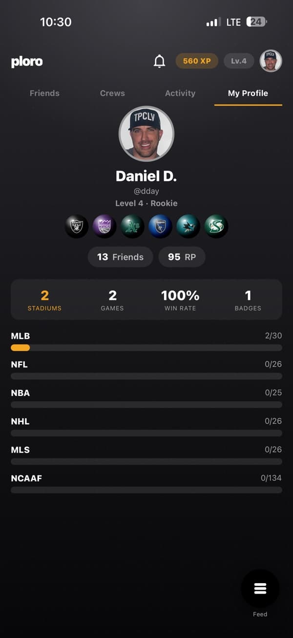 Stadium progress across all six leagues: MLB, NFL, NBA, NHL, MLS and college football